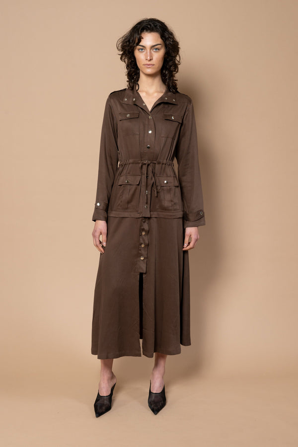 WILLOW CONVERTIBLE CARGO JACKET - CHOCOLATE