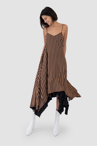 ADELE MAXI- CAMEL/BLACK STRIPE